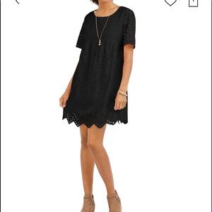 Short Sleeve Eyelet Babydoll Dress